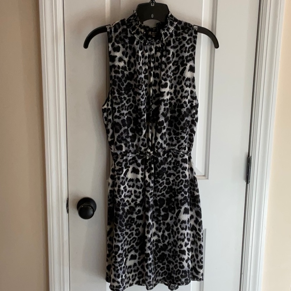 Gibson NWT Sleeveless Mock Neck leopard print dress